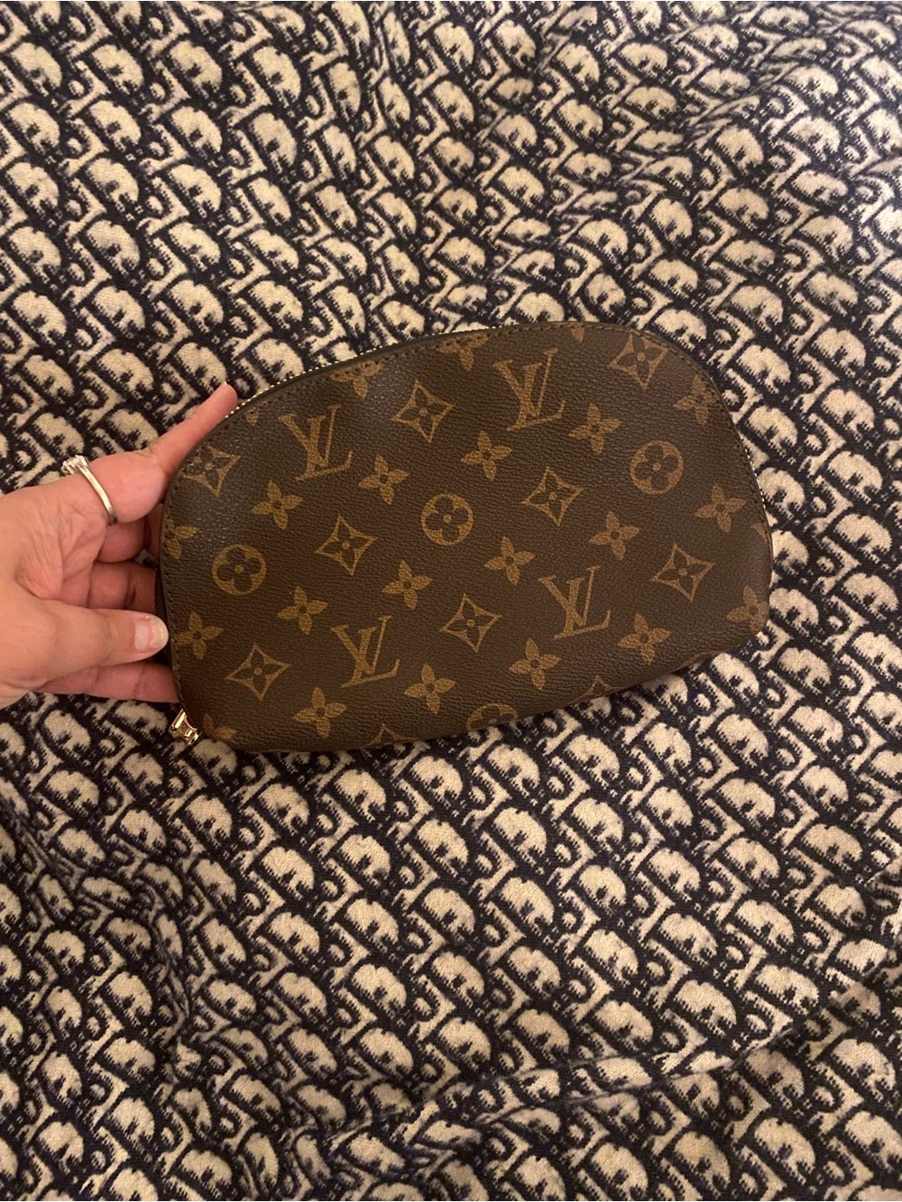 Louis Vuitton Monogram Cosmetic Pouch in Brown and Tan